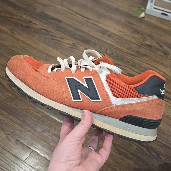 New Balance 574 Orange And Black sneakers 12 - Picture 2 of 9